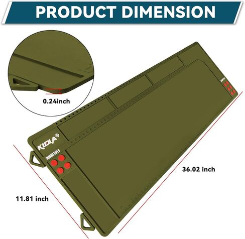 Rifle Shotgun Cleaning Mat - Large Magnetic Gun Mat with Organizer Parts Tray, Anti-Slip Workbench Cleaning Pad, Inch Ruler in Kuwait