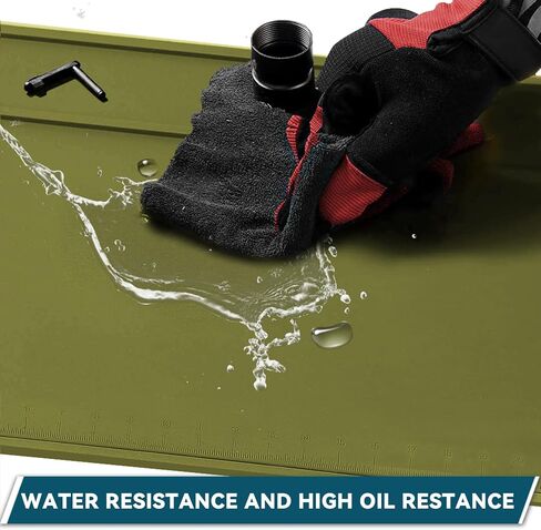 Rifle Shotgun Cleaning Mat - Large Magnetic Gun Mat with Organizer Parts Tray, Anti-Slip Workbench Cleaning Pad, Inch Ruler in Kuwait