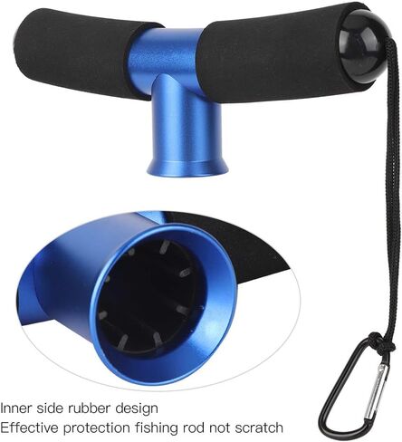 POCREATION T Bar Fishing Rod Holder T Bar Fishing Rod Cushion Aluminum Alloy Portable Fishing Fighting Rod Holder Waist Belt, With Inner Side Rubber Protection And Hanging Ropefor in Saudi Arabia