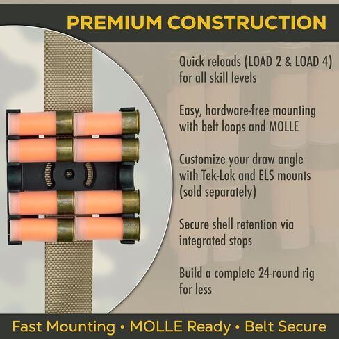 Johnny Clip 2x4-12 Gauge Caddy-Quad Loader-Speed Loader for 3 Gun Practical Shotgun-12 Gauge ShotShell Carrier Holder in Saudi Arabia