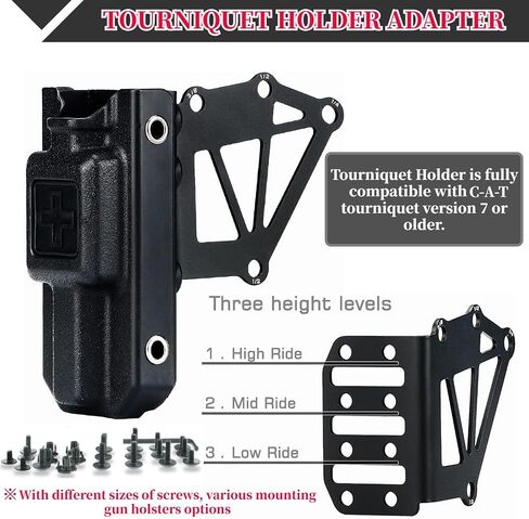 Tactical Holster Adapter Tourniquet Holder Mount, for Qls Quick Locking System Plate and Fork & Safari Holsters Standard 3-Hole Use in Saudi Arabia