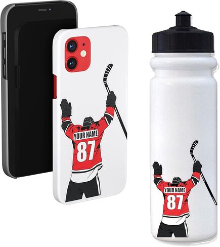 3 عبوات من ملصقات الهوكي من هيوز | ملصقات مغلفة لزجاجة المياه أو الكمبيوتر المحمول أو الهاتف | ملصقات هدايا الهوكي تدوم ولن تتقشر in Kuwait