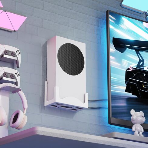 حامل حائط لجهاز Xbox Series S - حامل وحدة تحكم معدني بقاعدة جيدة التهوية ومنصات مضادة للخدش - حامل حائط موفر للمساحة لجهاز Xbox S مع تصميم سهل التركيب وتبديد الحرارة in Saudi Arabia