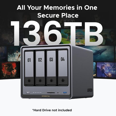 UGREEN NASync DXP4800 Plus 4-Bay Desktop NAS Bundle with 2.5gb Switch in Saudi Arabia