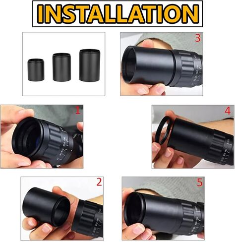 Gotical Sunshade Tube for Rifle Scope Objective Lens Sun Shade Durable Aluminum Material Lightweight Reduces Glare and Sun Reflections Off The Objective Lens Heavy Duty Easy to Use in Kuwait