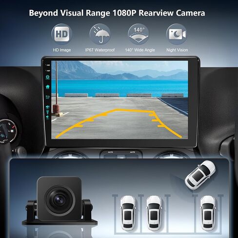 10.2 بوصة راديو السيارة ستيريو ترقية أندرويد 13 لسيارة جيب رانجلر JK 2007-2018 مع CarPlay Android Auto 1080P كاميرا احتياطية/BT5.4 ((4Ram 64Rom) 10.2) in Kuwait