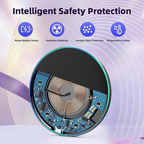 شاحن لاسلكي متوافق مع iPhone 17 16 15 14 13 12 11 Pro Max/Mini/Plus/XR/X/8، قاعدة شحن لاسلكية سريعة 15 وات كحد أقصى لهاتف Samsung Galaxy S23/S22/S21/S20/S10، Galaxy Buds in Saudi Arabia