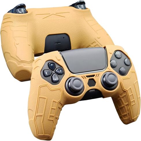 Luck&Link Tactical Skin Grip Cover for PS5 Controller, Anti-Slip Tactical Style | Silicone Protective Cove (Desert Yellow) in Kuwait