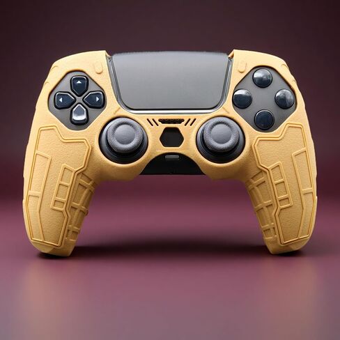 Luck&Link Tactical Skin Grip Cover for PS5 Controller, Anti-Slip Tactical Style | Silicone Protective Cove (Desert Yellow) in Kuwait