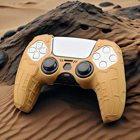 Luck&Link Tactical Skin Grip Cover for PS5 Controller, Anti-Slip Tactical Style | Silicone Protective Cove (Desert Yellow) in Kuwait