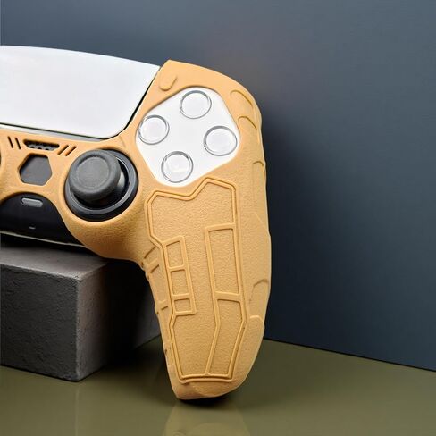 Luck&Link Tactical Skin Grip Cover for PS5 Controller, Anti-Slip Tactical Style | Silicone Protective Cove (Desert Yellow) in Kuwait