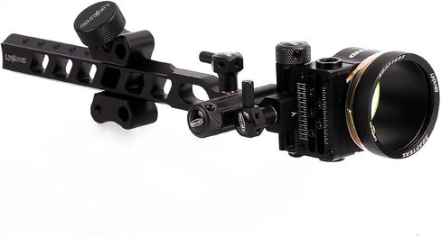 LWANO M2 Cpmpound Bow Sight - شريط قصير/طويل ذو 5 دبابيس للرماية، أداة أقل لضبط انحراف الرياح والارتفاع، مع مجموعة عدسات تكبير 2X in Kuwait