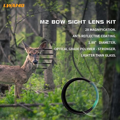 LWANO M2 Cpmpound Bow Sight - شريط قصير/طويل ذو 5 دبابيس للرماية، أداة أقل لضبط انحراف الرياح والارتفاع، مع مجموعة عدسات تكبير 2X in Kuwait