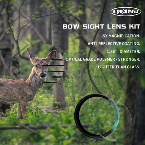 LWANO M2 Cpmpound Bow Sight - شريط قصير/طويل ذو 5 دبابيس للرماية، أداة أقل لضبط انحراف الرياح والارتفاع، مع مجموعة عدسات تكبير 2X in Kuwait
