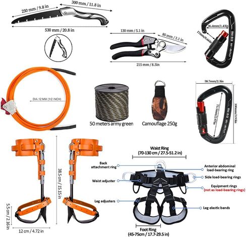 Tree Climbing Gear - Tree Climbing Spikes,for Hunting, Fruit Picking,Climbers of tree climbing equipment in Kuwait