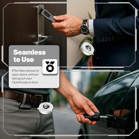 حبل الهاتف المضاد للسرقة من ClutchLoop - مرساة لاصقة عالمية، وخط فولاذي قابل للسحب وحلقة قفل in Kuwait