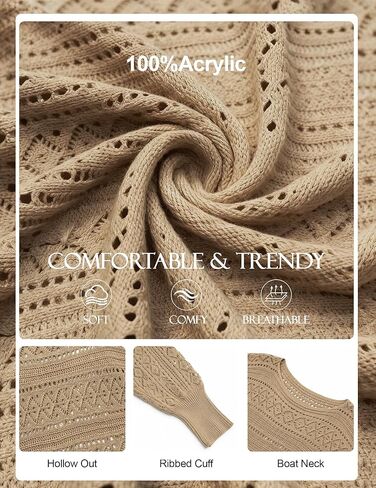 سترة نسائية بدون أكتاف، بلوزات محبوكة كبيرة الحجم موضة خريف 2025، سترات صوفية كروشيه غير رسمية على شكل جناح الخفاش in Kuwait