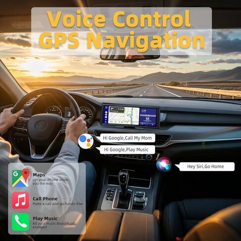 شاشة Carplay للسيارة مع كاميرا احتياطية 2K Dash Cam 1080P، شاشة Carplay لاسلكية 8.1 بوصة HD شاشة لمس ستيريو محمولة للسيارة مع Apple CarPlay Android Auto التحكم الصوتي بلوتوث مرآة Link GPS Nav in Kuwait