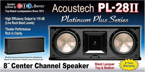 مكبر صوت BIC America PL-28II 225W 2-Way Slim 8 بوصة مع مكبر صوت بوق وحامل حائط - أسود in Saudi Arabia