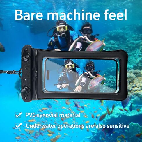 [عبوتان] جراب هاتف مقاوم للماء، حقيبة جافة للهاتف الخلوي لهاتف iPhone 16 15 14 13 12 Pro Max وGalaxy S24 S23 S22 IPX8 حافظة رياضية خارجية (أسود، أبيض) in Saudi Arabia