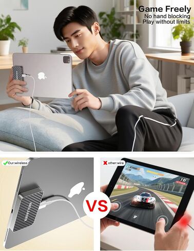 شاحن لاسلكي مغناطيسي لجهاز iPad Pro 11 بوصة (1st/2nd/3rd/4th) Air 11 بوصة (M2/M3) Air 10.9 بوصة (4th/5)، لوحة شاحن موصل ذكي للشحن السريع 18 وات (المحول غير متضمن) in Kuwait
