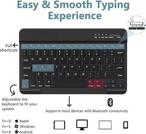 حافظة MMK لجهاز iPad الجيل الحادي عشر مع لوحة مفاتيح (2022، 10.9 بوصة)، لوحة مفاتيح لاسلكية قابلة للفصل، حامل أقلام لجهاز iPad 11 بوصة (A16 2025)، الجيل العاشر (10.9 بوصة 2022) وردي in Kuwait