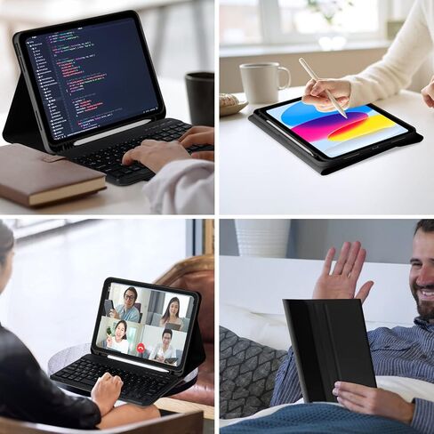 حافظة MMK لجهاز iPad الجيل الحادي عشر مع لوحة مفاتيح (2022، 10.9 بوصة)، لوحة مفاتيح لاسلكية قابلة للفصل، حامل أقلام لجهاز iPad 11 بوصة (A16 2025)، الجيل العاشر (10.9 بوصة 2022) وردي in Kuwait