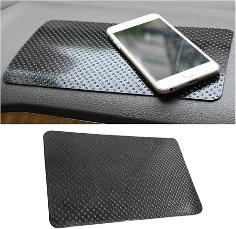 Car Dashboard Non Slip Mat, Anti Slide Multifunctional Sticky Fixate Gel Dash Pad, Washable Reusable Automotive Smartphone Sunglasses Keys Gripping Mat, Universal Fit (Dot Black) in Saudi Arabia