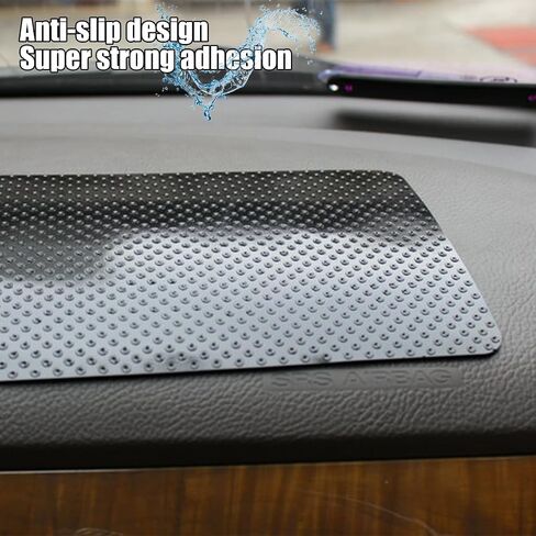 Car Dashboard Non Slip Mat, Anti Slide Multifunctional Sticky Fixate Gel Dash Pad, Washable Reusable Automotive Smartphone Sunglasses Keys Gripping Mat, Universal Fit (Dot Black) in Saudi Arabia