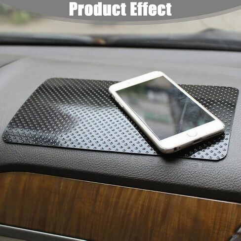 Car Dashboard Non Slip Mat, Anti Slide Multifunctional Sticky Fixate Gel Dash Pad, Washable Reusable Automotive Smartphone Sunglasses Keys Gripping Mat, Universal Fit (Dot Black) in Saudi Arabia