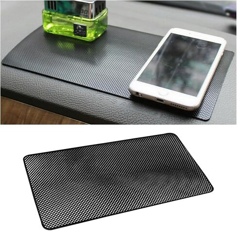 Car Dashboard Non Slip Mat, Anti Slide Multifunctional Sticky Fixate Gel Dash Pad, Washable Reusable Automotive Smartphone Sunglasses Keys Gripping Mat, Universal Fit (Dot Black) in Saudi Arabia