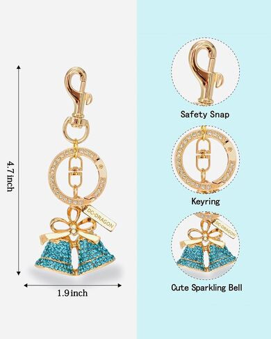 Crystal Bell Keychain for Women – Cute Rhinestone Bag Charm for Purse, Car, Backpack, or Gift Decor Pendant in Saudi Arabia