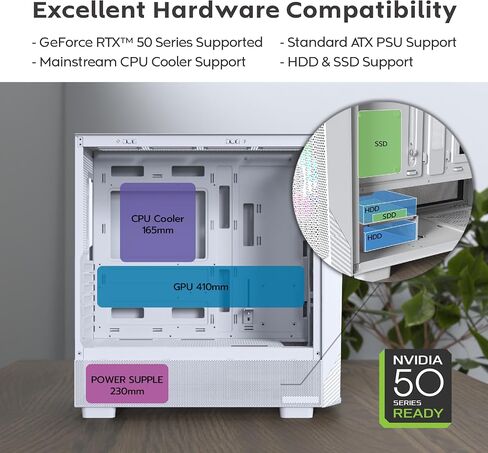 حافظة كمبيوتر MONTECH X5- ATX Mid-Tower للألعاب، تدفق هواء عالي، 3 × 140 مم و1 × 120 مم مراوح ARGB مثبتة مسبقًا، لوحة جانبية زجاجية، لمسات طباعة كربونية، حامل وحدة معالجة الرسومات متضمن، أسود in Kuwait