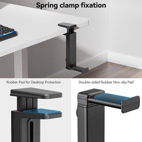 Controller Holder & Headphone Stand Under Desk with Adjustable Clamp, Controller Stand&Headset hanger for Desk Mount with 360° Rotating Hook & Cable Organizer, 3-in-1 Gaming Accessories Organizer in Kuwait