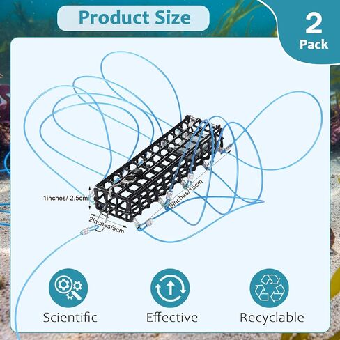 Therwen 10 حلقة سلطعون كمين فخ 6 بوصة طول اصطياد Dungeness Crab Snare Trap مع حلقات احتياطية لأعمدة الصيد Dungeness Blue Red Rock Crabs in Kuwait