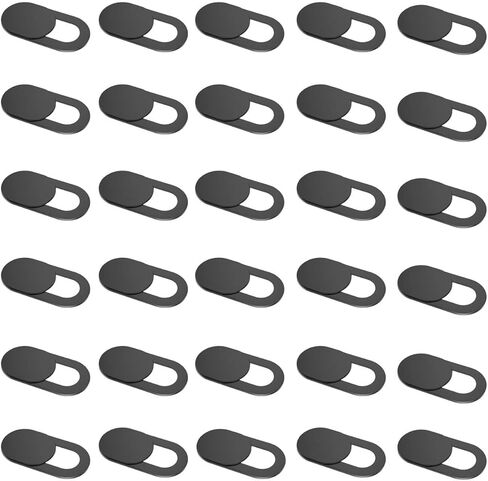 Webcam Cover Slide(30 PCS), Ultra Thin Camera Cover Slide for Camera Privacy Cover Slide for Laptop/Cell Phone/iPad/PC/Tablet, Great for Protect Your Privacy and Security - （30 Black） in Saudi Arabia