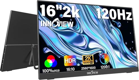 InnoView Portable Monitor 15.6" 1080P for Laptop with Protective Sleeve, Built-in 90° Adjustable Stand USB C HDMI Ultra-Slim Portable Laptop Monitor for MacBook Phone PS Xbox Switch in Saudi Arabia