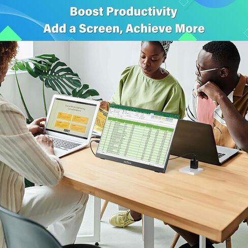 InnoView Portable Monitor 15.6" 1080P for Laptop with Protective Sleeve, Built-in 90° Adjustable Stand USB C HDMI Ultra-Slim Portable Laptop Monitor for MacBook Phone PS Xbox Switch in Saudi Arabia