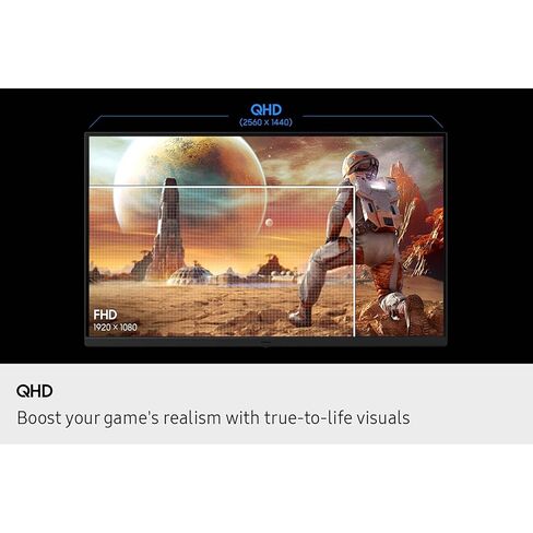 شاشة الألعاب سامسونج أوديسي G5 G53F QHD مقاس 27 بوصة، HDR10، معدل تحديث 200 هرتز، لوحة IPS، AMD FreeSync™ Premium، معادل أسود، مفتاح مصدر تلقائي، LS27FG53DENXZA in Saudi Arabia