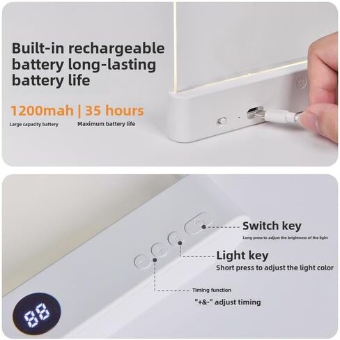 Smart LED Reading Light, dimmable LED Reading Light, Rechargeable Desktop, timed Off, Three-Color Adjustable, Ideal for Bedtime Reading and Home Study (Black) in Saudi Arabia