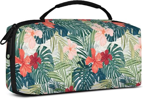 ADECORIVY Purple Floral Carrying Case for Nintendo Switch 2/1/OLED with Inner Pocket & 20 Game Card Slots - Waterproof Fabric Travel Pouch with Portable Handle in Saudi Arabia