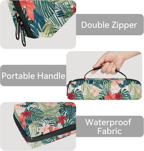 ADECORIVY Purple Floral Carrying Case for Nintendo Switch 2/1/OLED with Inner Pocket & 20 Game Card Slots - Waterproof Fabric Travel Pouch with Portable Handle in Saudi Arabia