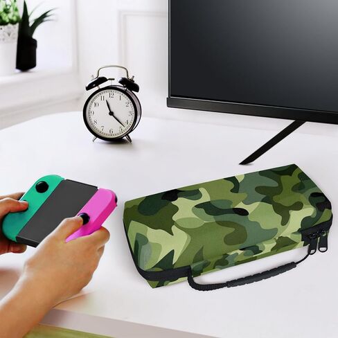 حقيبة حمل مموهة باللون الأزرق من ADECORIVY لجهاز Nintendo Switch 2/1/OLED مع جيب داخلي و20 فتحة لبطاقة الألعاب - حقيبة سفر من القماش المقاوم للماء مع مقبض محمول in Saudi Arabia