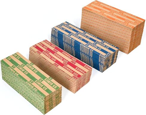 DGBDPACK 125 أغلفة عملات معدنية مسطحة متنوعة، غلاف لفافة عملات معدنية مخططة للدايمات والنيكل والبنسات والأرباع in Saudi Arabia