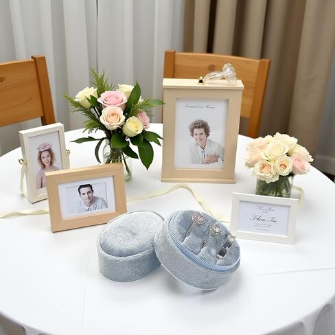 صندوق خاتم الزفاف المخملي - صناديق خاتم الخطوبة المثمنة ذات 3 فتحات مع غطاء مفصلي لاقتراح خطوبة الزفاف، صندوق خاتم الاقتراح-PRB009-بيج-3 فتحات in Kuwait