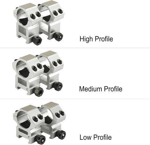 TACFUN Silver A Pair 25.4mm / 1 Inch Scope Ring Picatinny Weaver Rail Mount in Saudi Arabia