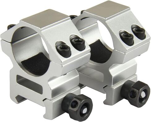 TACFUN Silver A Pair 25.4mm / 1 Inch Scope Ring Picatinny Weaver Rail Mount in Saudi Arabia