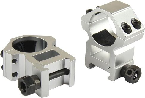 TACFUN Silver A Pair 25.4mm / 1 Inch Scope Ring Picatinny Weaver Rail Mount in Saudi Arabia