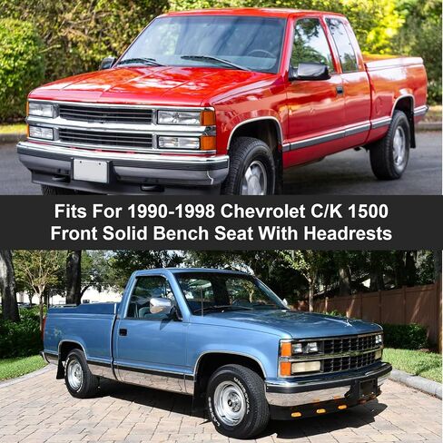 أغطية مقاعد البدلاء الأمامية استبدال لشاحنة 1988-1994 Chevy C/K 1500 مقعد 40/60 مع مسند للرأس، بطانة إسفنجية مركبة من المخمل الهولندي الناعم وغطاء مقعد قابل للتنفس in Saudi Arabia