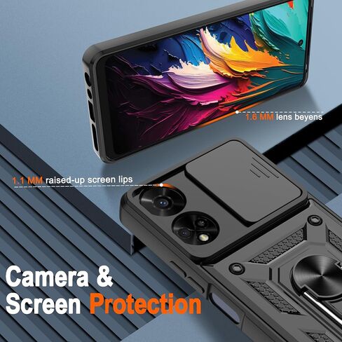 ATUMP for TCL 50 XE 5G/ TCL 50 XE Nxtpaper 5G Case with [2 Pcs] HD Screen Protector, Heavy Duty Shockproof with 360° Rotation Kickstand [Military Grade] Protective Case for TCL 50 XE 5G, Black in Saudi Arabia
